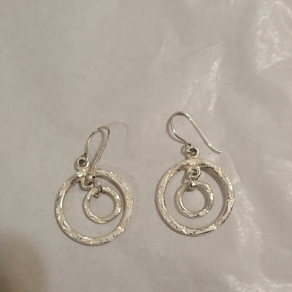 Silver Double Hoop Earrings